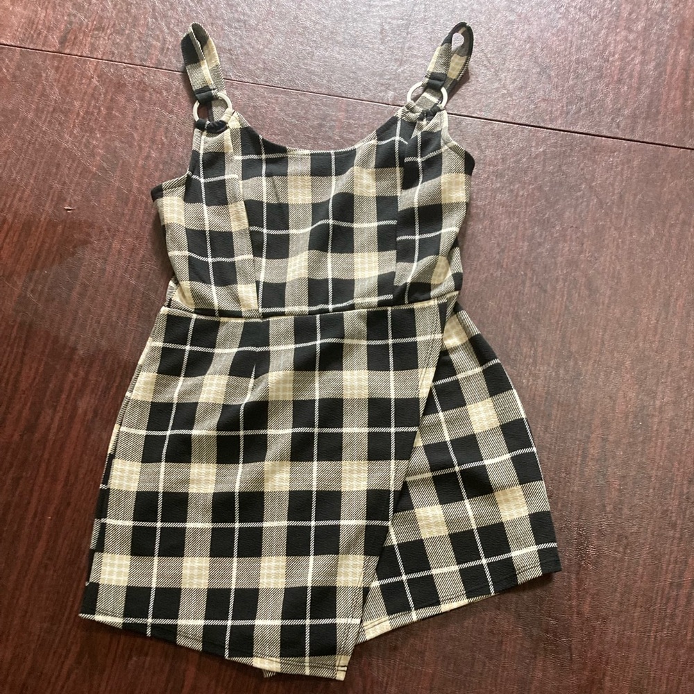No Boundaries Plaid Jumpsuit